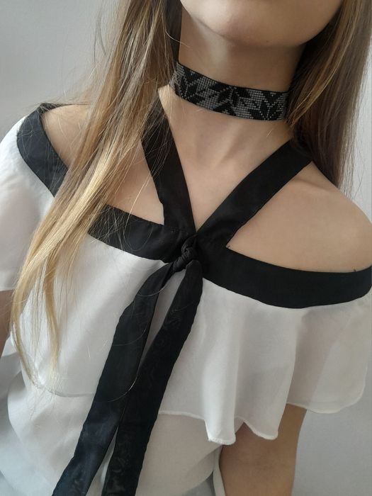 Naszyjnik- Choker z koralików ręcznie robione
