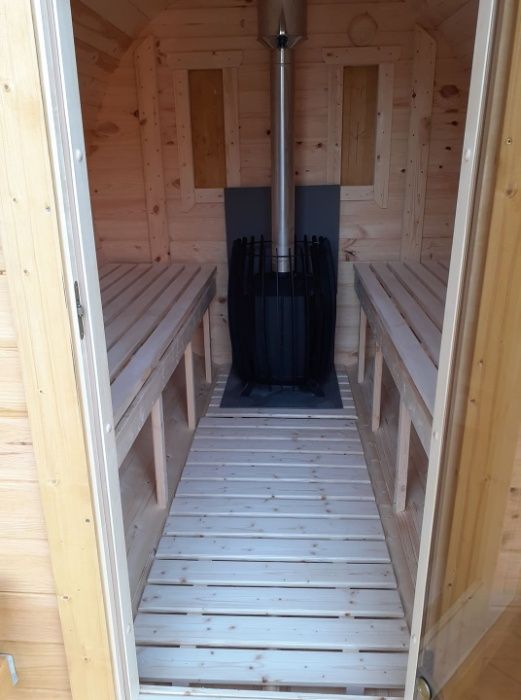 Sauna Beczka 200cm Sauna Ogrodowa w Kształcie Beczki Bania Ruska