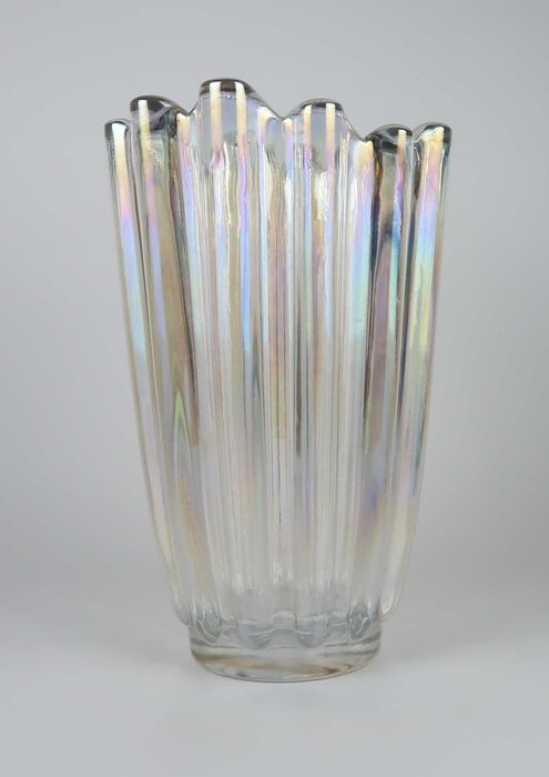 Jarra gomada antiga em vidro Iridescente