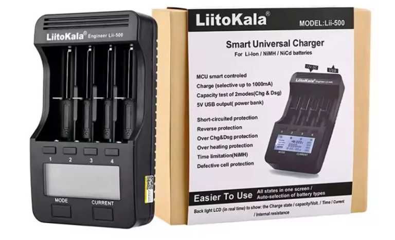 Зарядний пристрій LiitoKala Lii-500 з блоком живлення і авто зарядкою Black