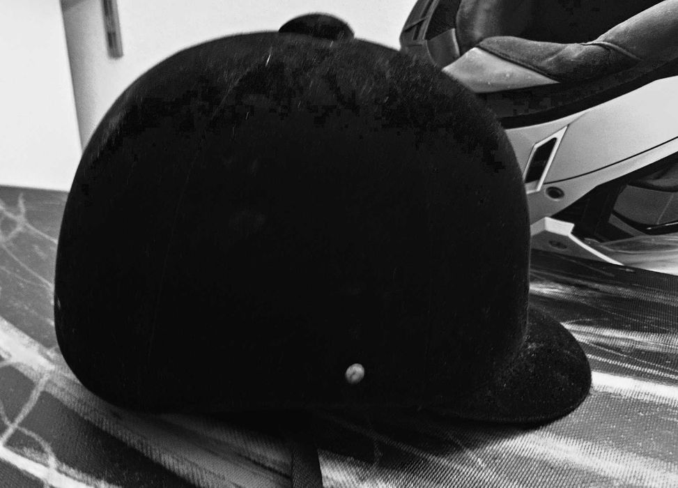 Capacete de equitação novo, em veludo - Fouganza C400 - Tam: 57