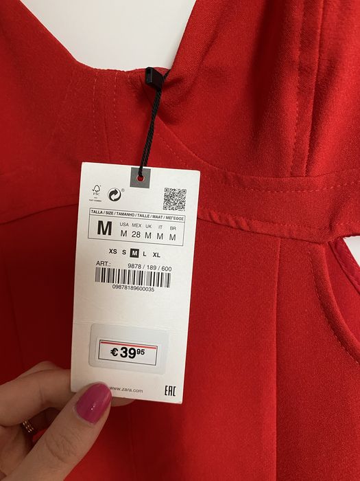 Zara sukienka czerwona wesele 38 M nowa