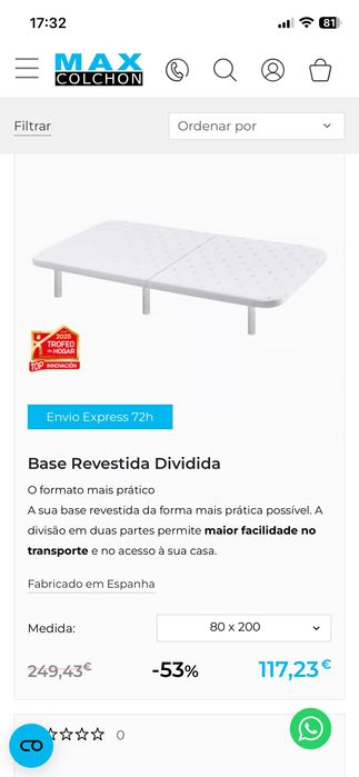 Sommier cama solteiro