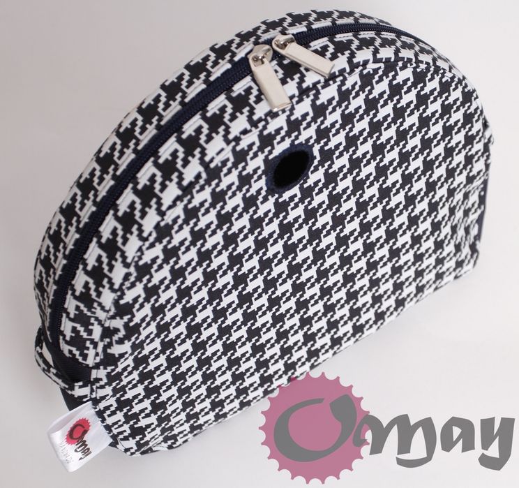Elegancki organizer OBAG MOON LIGHT pepitka granat biały wkład OMAY