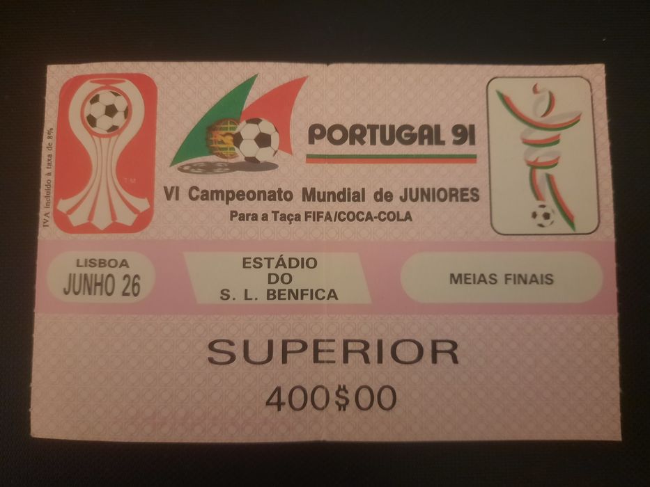 Bilhete da Meia Final do Mundial de Juniores
