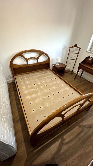 Cama de casal em madeira maciça 200x130 + opção de colchão