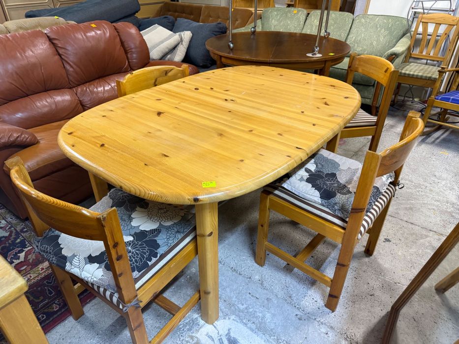 Stół rozkładany + 4 krzesła drewniany - meble używane z Holandii DOWÓZ