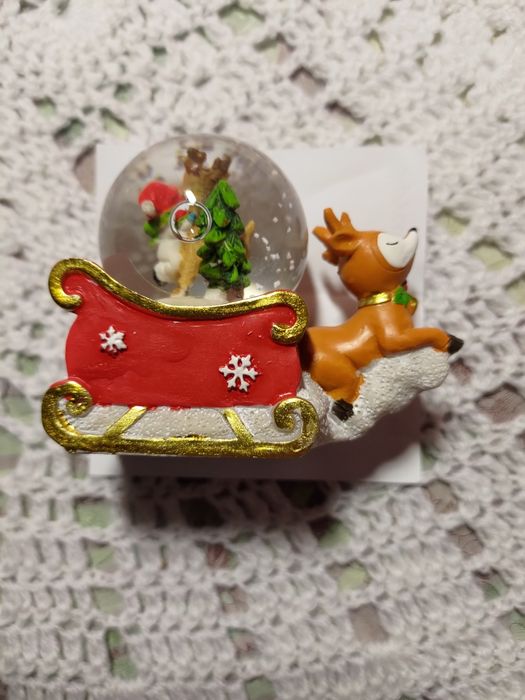 Новорічна різдвяна статуетка санчата Merry Christmas