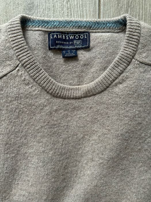 Чоловічий светр коричневий бежевий вовна F&F M 48-50