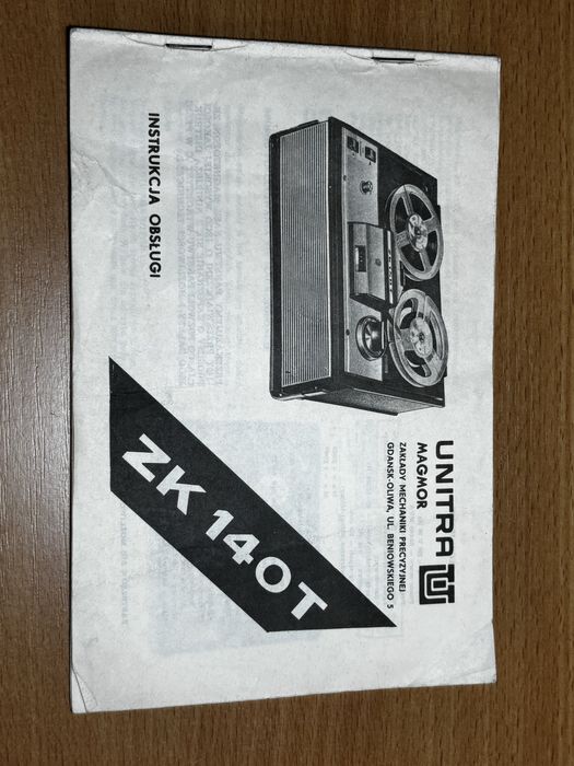Instrukcja magnetofon Unitra Zk 140 + Schemat Budowy PRL Myszków • OLX.pl