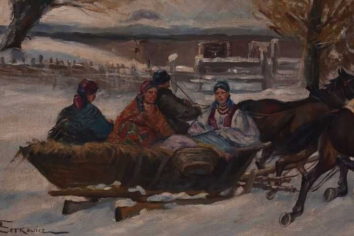 A. Setkowicz - Wyprawa Do Kościoła - Wieś Sanie Zima - Stary Olejny
