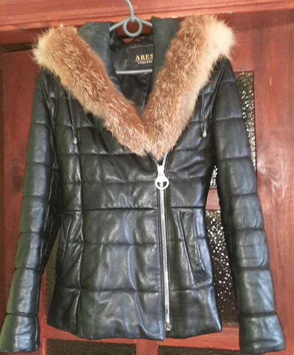 Зимняя кожаная куртка дубленка ARES