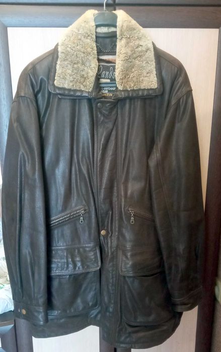 Мужская кожаная куртка зимняя