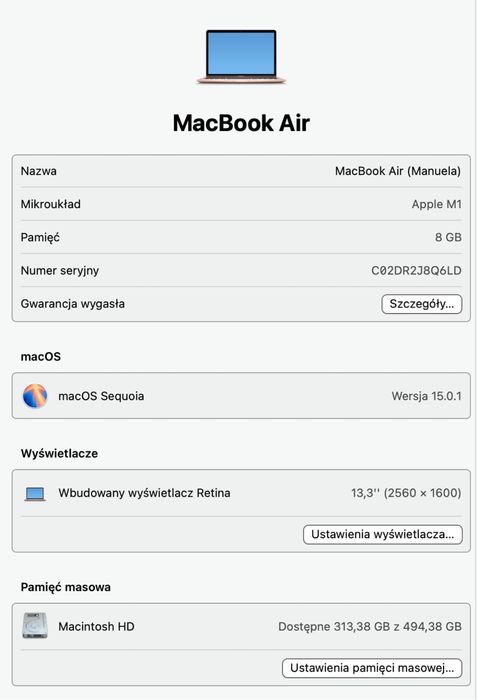 MacBook Air 13” M1 8/12 GB/ Rose Gold