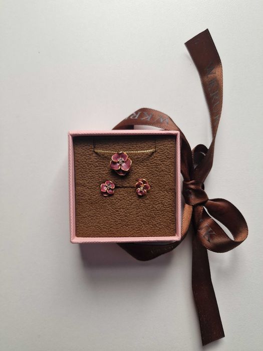 Komplet biżuterii Kwiaty Nocy Bratki W. Kruk