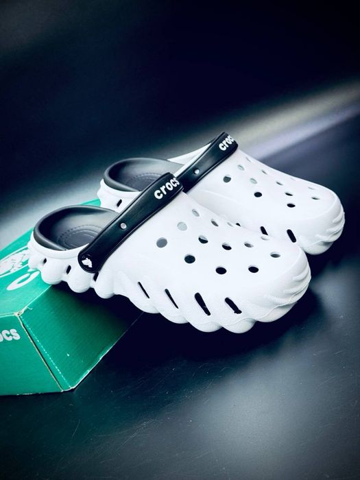 Только у нас топ цена !!! Кроксы мужские черно белые Crocs Echo Gum Ro Glog очень удобные кроксы крокс пенные крокс конструктор