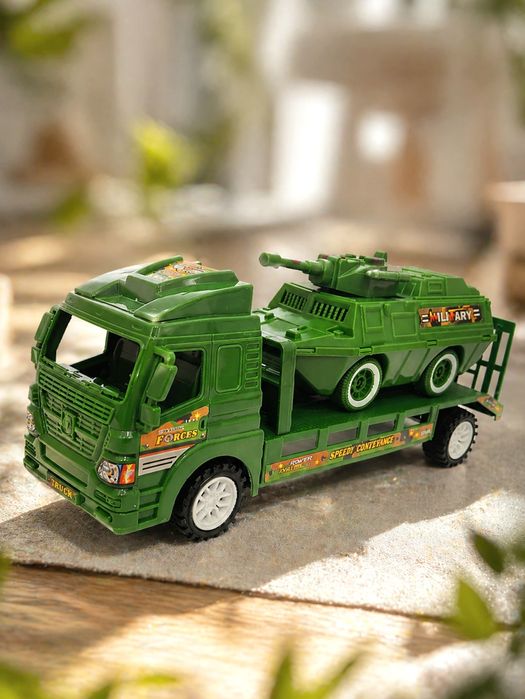 Акція!Машинка трейлер військовий інерційний,29см,военный трейлер,машинка танк машинка БТР машинка военный транспортер машинка військовий транспортер