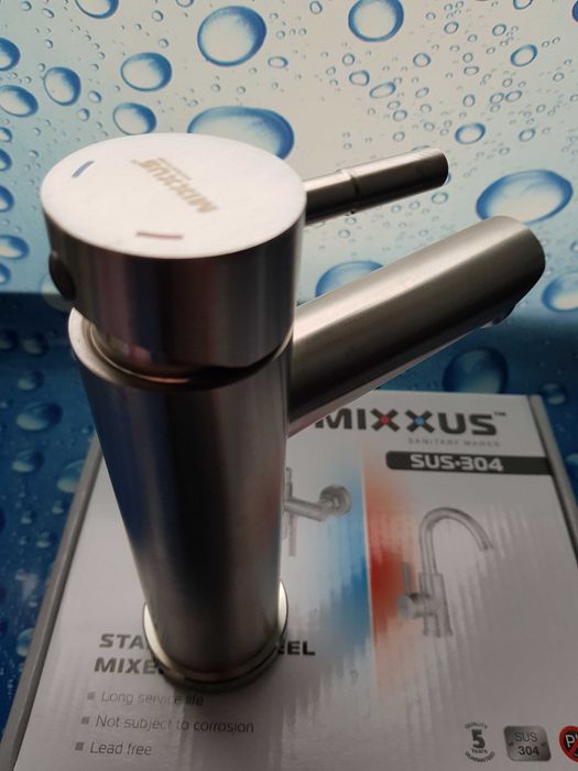 Смеситель змішувач для умывальника Mixxus Sus-001-A нержавейка