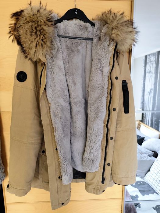 Parka męska z futrem królik i jenot XL