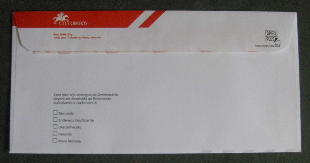 Sobrescrito / Carta Inteira c/ Selo Passaro Sisão NOVO - 2001
