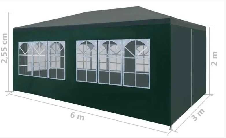 Павільйон садовий Avko Garden 3х6 м з 6 стінками зелений