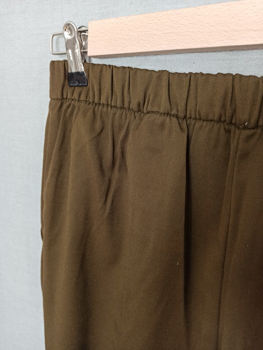 Spodnie przed kostkę chinosy H&M zielone khaki do pracy 38 M