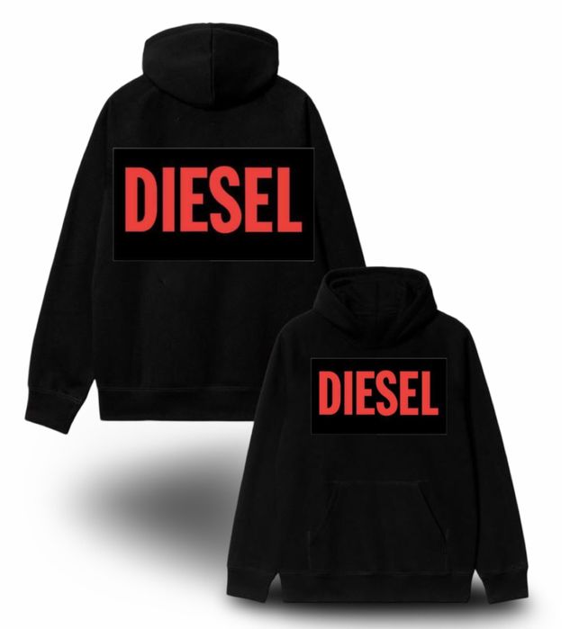 Худи Diesel Logo унисекс дизель кофта толстовка лонгслив черная