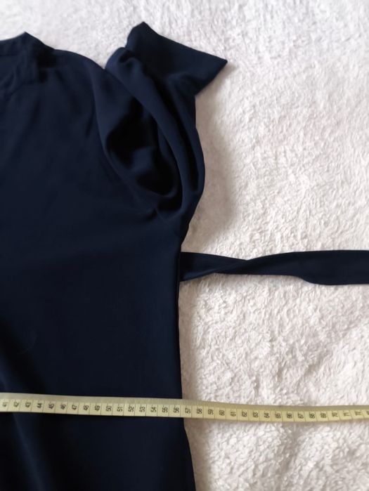 Sukienka midi granatowa kopertowa