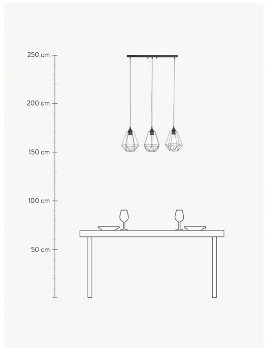 Lampa wisząca Westwing Wire 3 -punkty