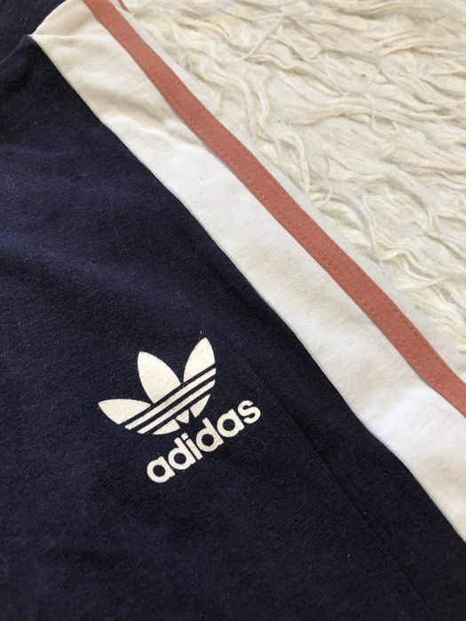 Spodnie dresy Adidas 3 stripes paski rozmiar S granatowe