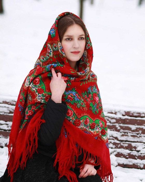 Платок павловопосадский шерсть шерстяной хустка
