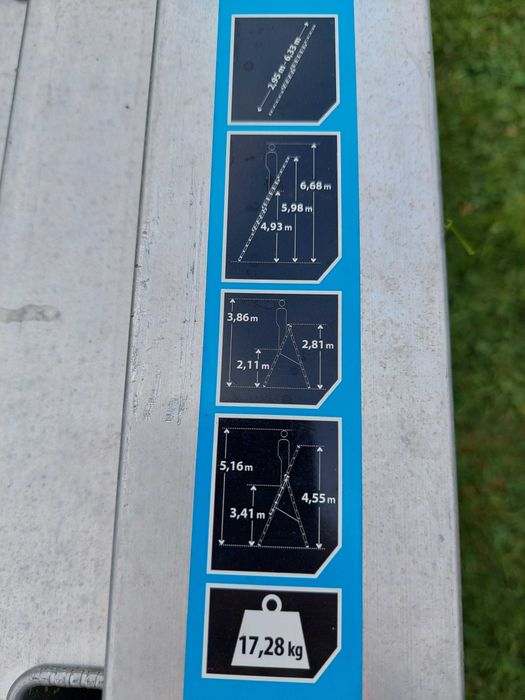 Drabina aluminiowa 3 x 11  3x12 stopni do około 7 - 9 metrów wynajem Krause Bielsko Biała