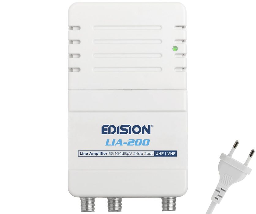 Wzmacniacz antenowy telewizyjny Edison LIA-200 DVB-T/T2 5G LTE wewnętr