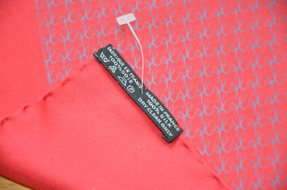 bordowa chusta Hermes 100% silk jedwab
