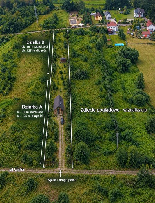 Działka budowlana Myszków Ciszówka ul. Cicha 19 arów