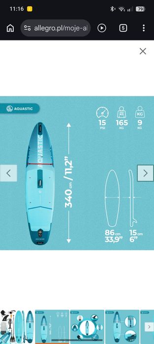 Deska do pływania SUP AQUASTIC Perth Pro