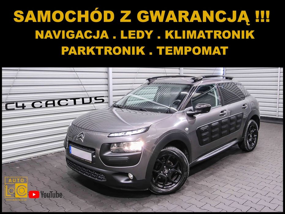Citroën C4 Cactus SHINE + Navigacja + Klimatronik + LEDy + Parktronik + ZAREJESTROWANY !