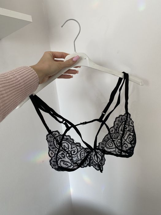 Bielizna komplet koronka sexy komplet regulacja czarny