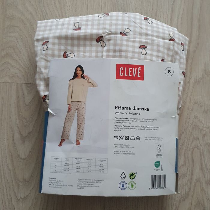 Piżama damska bawełniana dwuczęściowa r.S