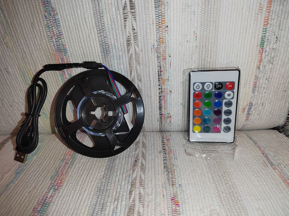 Fita Led RGB c/ comando 1 metro (novo)64751315526529120