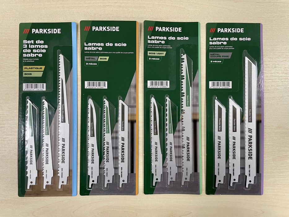 Полотно для сабельной пилы (виды в описании) дерево/пластик/металл (набор 3 шт) PARKSIDE