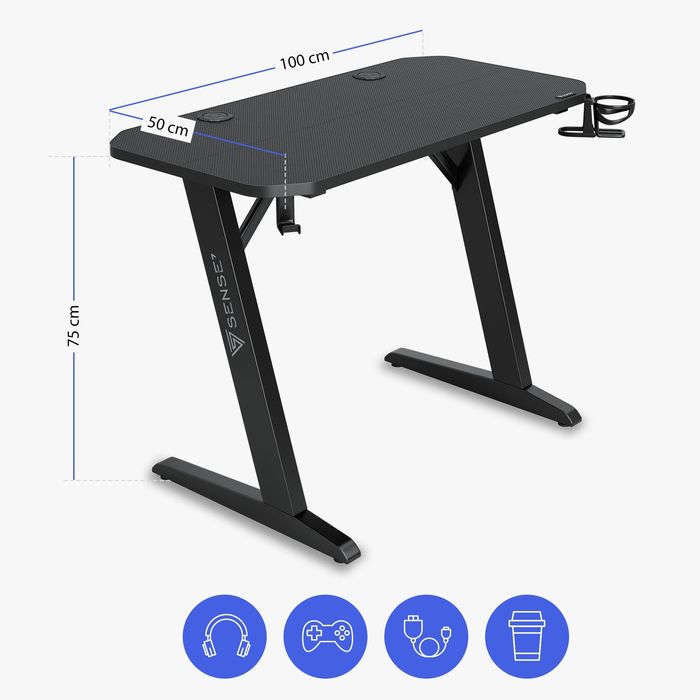 Biurko Gamingowe Komputerowe Do Komputera + Akcesoria 100x50cm Okazja