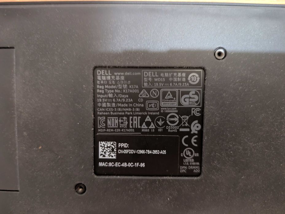 Док-станція Dell WD15 (K17A) +  180W БЖ Dell оригінал, яки потяне максимум