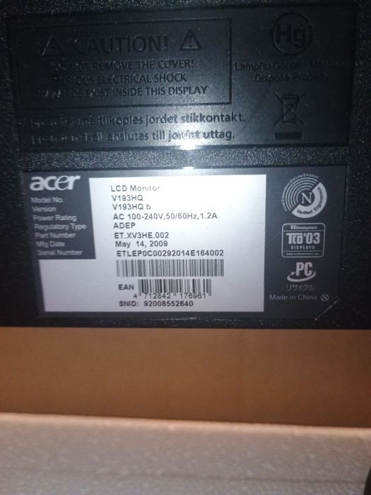 Monitor do komputer Acer V199HQ