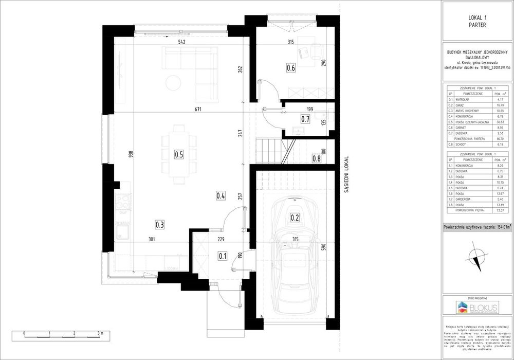 Duży nowoczesny dom pod lasem w Lesznowoli 154,07 m2