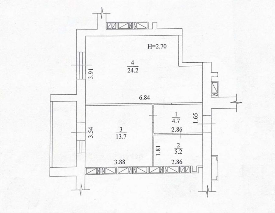 1к., 50м2 Центр (ЖК Левада, м. Гагарина, ул. Елизаветинская 7) 131689