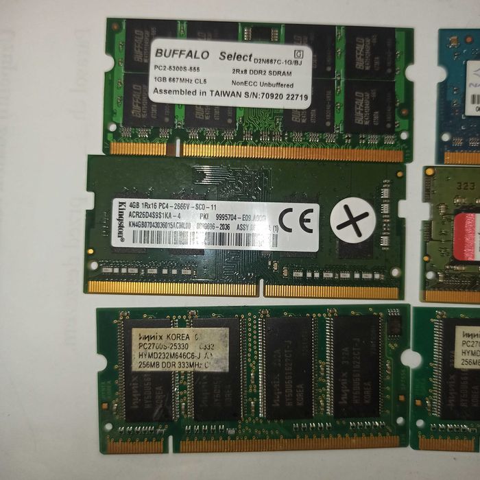 9 szt pamięci ram ddr do laptopa