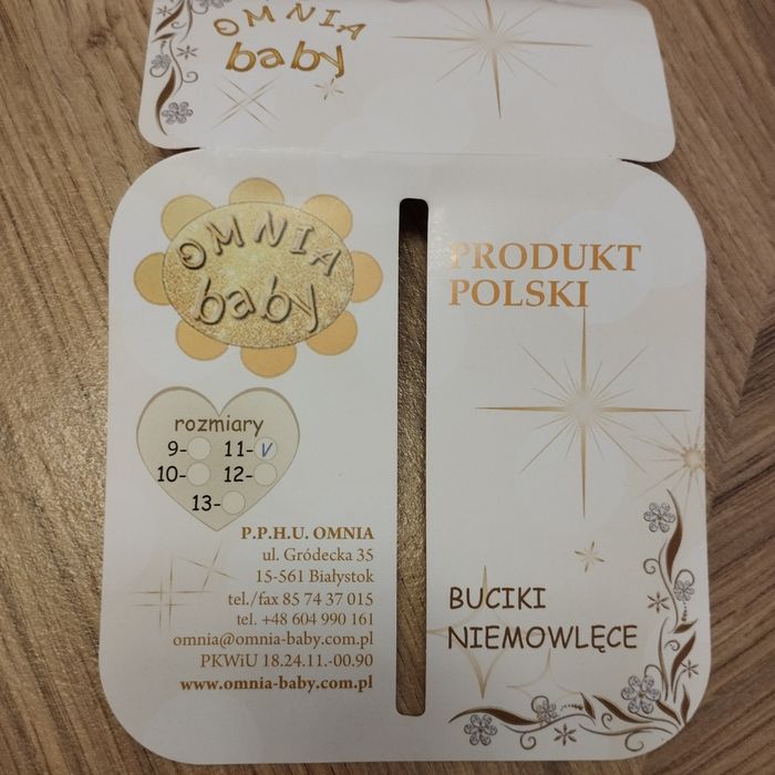 Buciki niechodki na chrzest roczek rozmiar 11