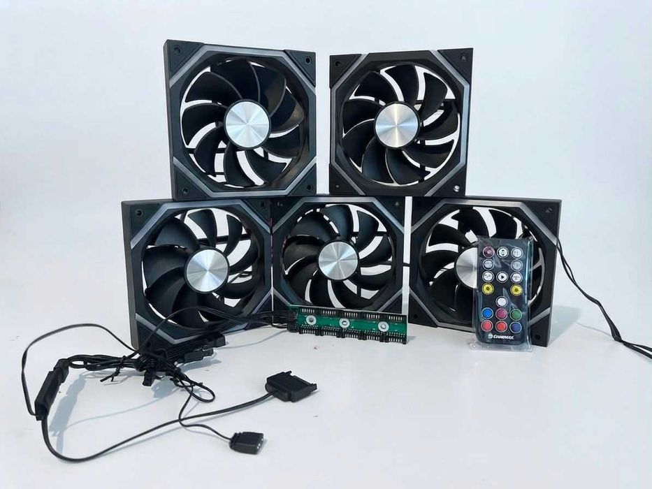 Zestaw 5x wentylatorów ARGB GameMax + kontroler i pilot
