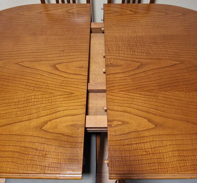 Mesa de Jantar Extensível em Madeira + 6 Cadeiras (conjunto completo)